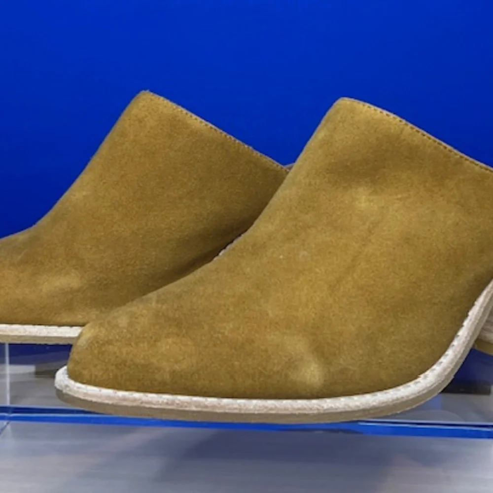 JEFFREY CAMPBELL - "FAVELA" MULES" in Cognac Suede - Size 9 - Picture 2 of 8